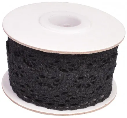 Infinity Hearts Spets/Spetsband Svart 26mm 2,5m