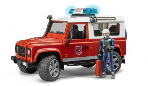 Bruder Land Rover Defender St.Wagon brandbil med brandman