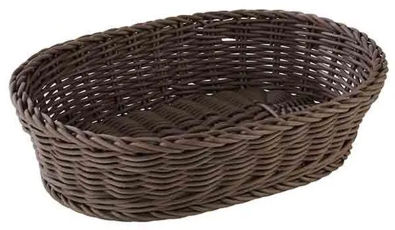 Utgår: Brödkorg, oval, svart plastfläta, 32x23xH7 cm