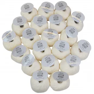 Drops Cotton Merino Garnpaket Unicolor 01 Natur - 20 st - Drops Cotton Merino Garnpaket Unicolor 01 Natur - 20 st