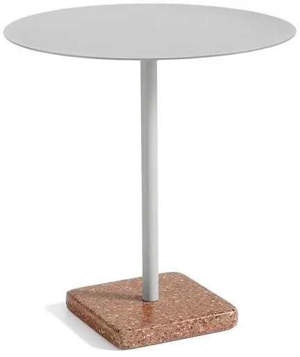 HAY Terrazzo Utomhus Cafébord Ø70 Sky Grey/Röd Terrazzo