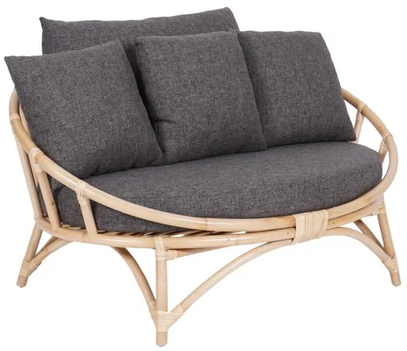 Muscat 2 pers. loungesoffa mörkgrå 127x102x70cm