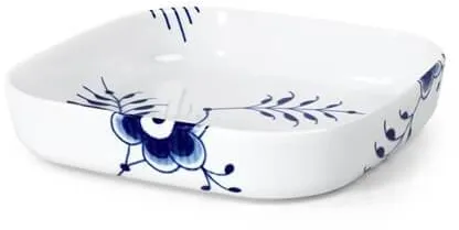 Royal Copenhagen Blå Mega Riflet ugnsfast fyrkantig form 25 x 25 cm