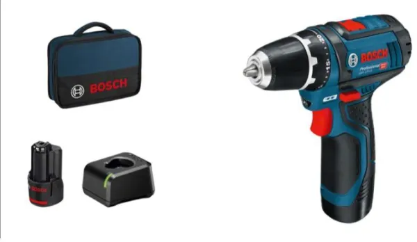 Bosch 12V Borrskruvdragare GSR 12V-15 2X2,0AH 1XGAL 12V-20 VÄSKA